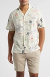 Treasure & Bond Tropical Print Linen & Cotton Camp Shirt