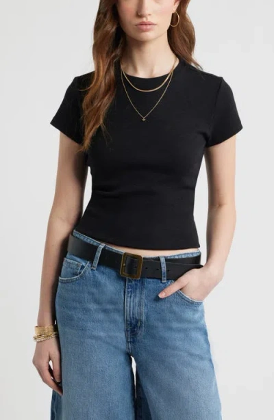 Treasure & Bond Tuckable Rib Baby Tee In Black