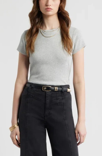 Treasure & Bond Tuckable Rib Baby Tee In Gray