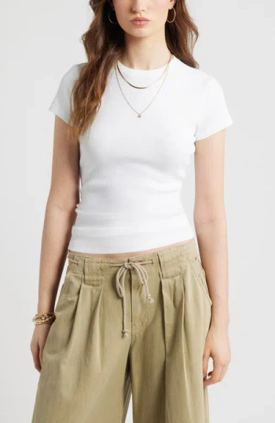 Treasure & Bond Tuckable Rib Baby Tee In White