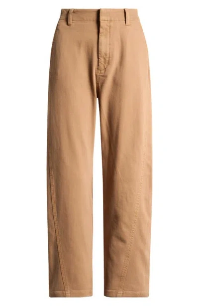 Treasure & Bond Twisted Leg Cotton Blend Pants In Brown Bear