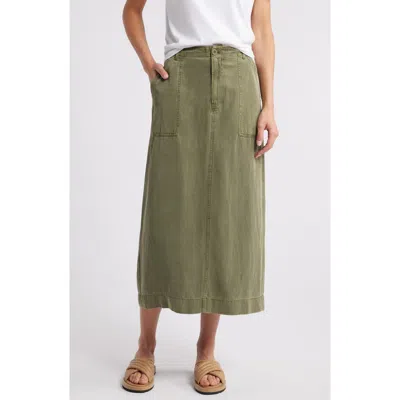 Treasure & Bond Utility Maxi Skirt In Olive Kalamata