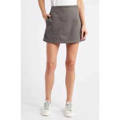 Treasure & Bond Wash Effect Cotton Utility Miniskirt In Grey Pavement