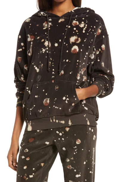 Treasure & Bond Women's Brown Velour Treatment Hoodie - X-small