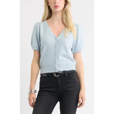 Treasure & Bond Wool & Cashmere Short Sleeve Cardigan In Gray
