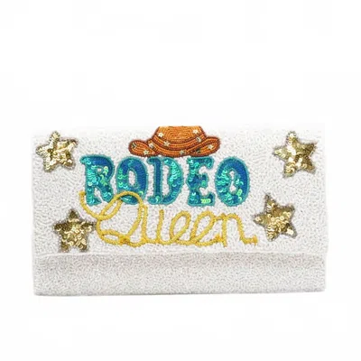 Treasure Jewels Rodeo Queen Clutch Bag In White