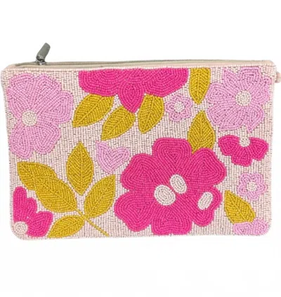 Treasure Jewels Women's Jasmin Beaded Clutch In Floral Pink In Multi
