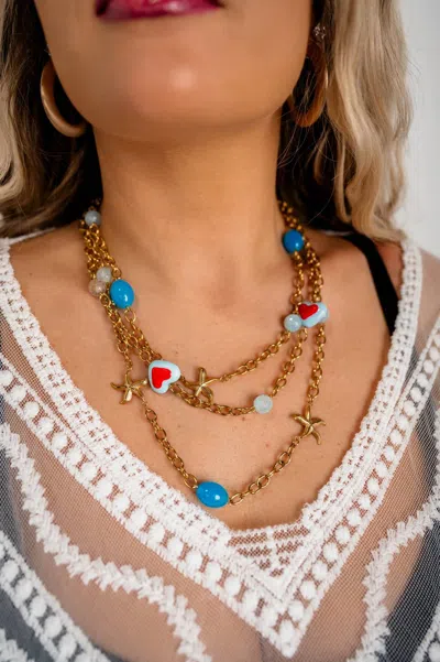 Treasure Jewels Women's Seaside Sweetheart Necklace In Gold In Multi