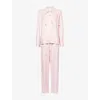 Treats Studio Womens Babypink Soft Launch Gingham-print Stretch-cotton Pyjamas In Animal Print