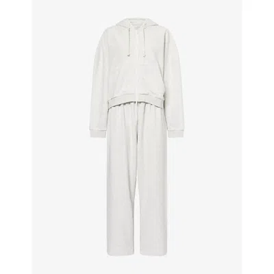Treats Studio Womens  Towelling Zip-through Cotton-blend Tracksuit In Gray