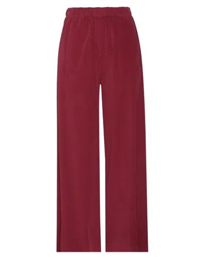 Trebarrabi® Trebarrabi Woman Pants Burgundy Size L Cotton, Elastic Fibres In Red
