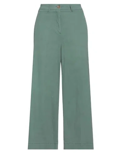 Trebarrabi® Trebarrabi Woman Pants Sage Green Size L Cotton, Viscose, Elastic Fibres