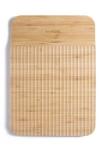 Trebonn Wave Pattern Chop & Slide Medium Bamboo Chopping Board In Blue