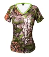 Treezyn Women's Short Sleeve V-neck T-shirt In Camo In Multi