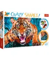 Trefl Crazy Shape Jigsaw Puzzle Facing A Tiger, 600 Piece In Multicolor