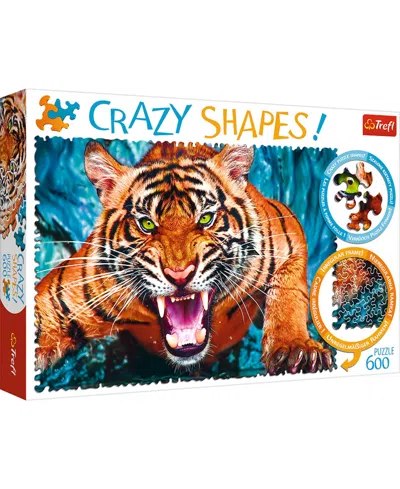 Trefl Crazy Shape Jigsaw Puzzle Facing A Tiger, 600 Piece In Multicolor