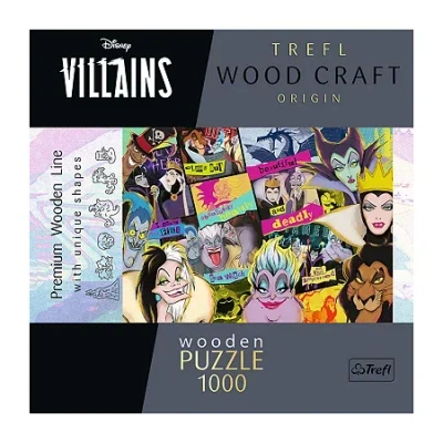 Trefl Puzzles - 1000 Piece Wood Disney Villians Cruella 1000-pc. Puzzle In Transparent