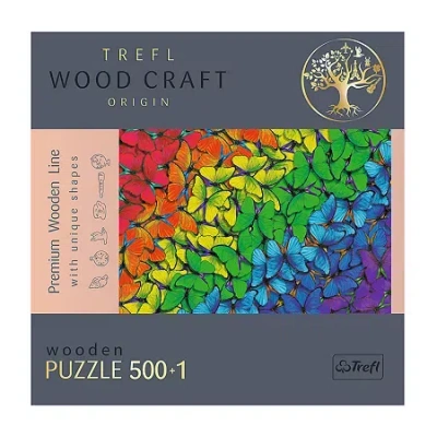Trefl Puzzles - 501 Piece Wood Rainbow Butterflies 501-pc. Puzzle In Transparent