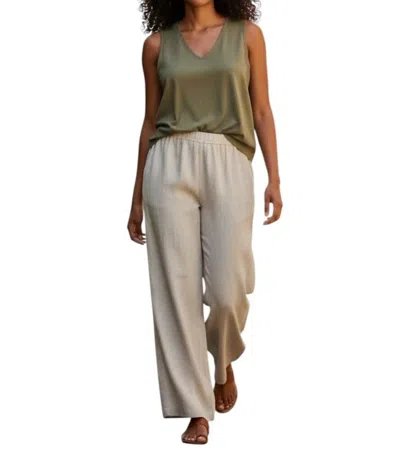 Trelise Cooper Linen Walk Right Trouser In Tan In Grey