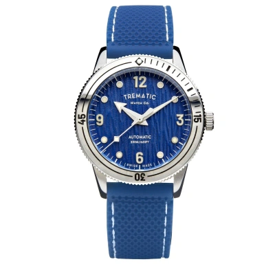 Pre-owned Trematic Men's 'ac 14' Blue Dial Blue Rubber Strap Automatic Watch 1415115
