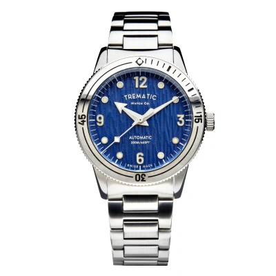 Pre-owned Trematic Men 'ac 14' Blue Dial Stainless Steel Bracelet Automatic Watch 141513