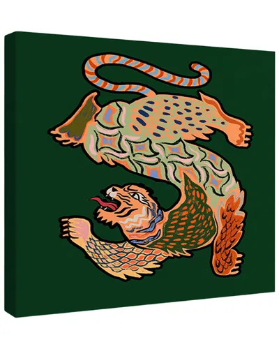 Trend Board Life Asian Tiger Green Modern Decor Canvas Art Print By Arty Guava In Multi