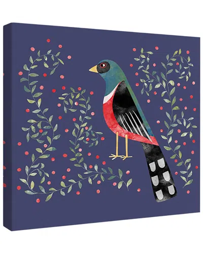 Trend Board Life Bird Among Berries Blue Modern Decor Canvas Art Print By Nic Squirrell In Multi