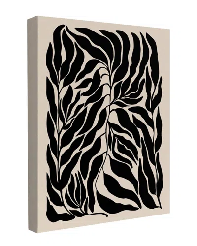 Trend Board Life Black Leaf Silhouettes Modern Decor Canvas Art Print By Elena Ristova In Multi