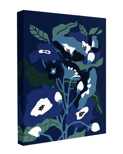 Trend Board Life Blue Garden Flowers At Night Modern Decor Canvas Art Print By Annick