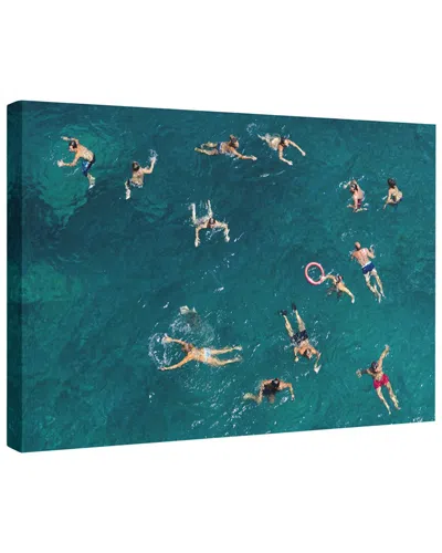 Trend Board Life Blue Water Swim Coastal Modern Decor Canvas Art Print By Carlo Tonti In Green