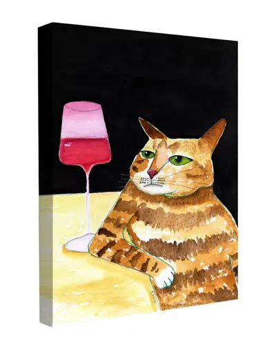 Trend Board Life Cat Friday Night Drinks Wine Funny Cat Humor Modern Decor Canvas Art Print By Shary In Multi
