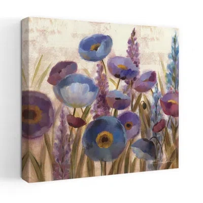 Trend Board Life Contemporary Lupines And Poppies Ii With Beige Blue Art In Blue;brown;green;beige;pink;purple