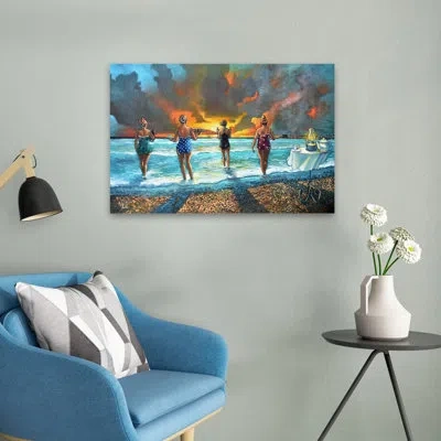 Trend Board Life Early Morning Swim - With Cat - Figurative Cuisine Beaches Cats Art