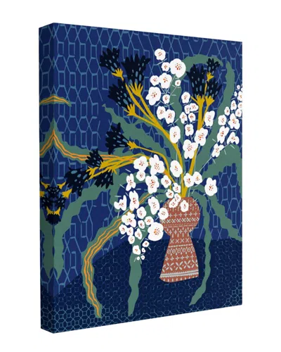 Trend Board Life Floral Contemporary Still Life Dark Blue Modern Decor Canvas Art Print By  Annick