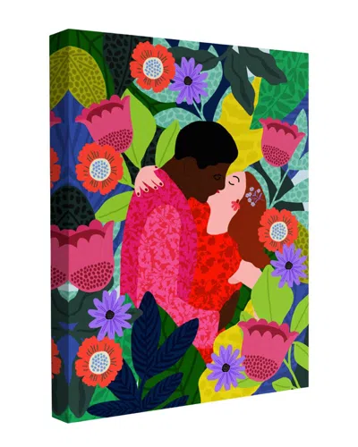 Trend Board Life Floral Kiss Couple Modern Decor Canvas Art Print By Rafaela Mascaro In Multi