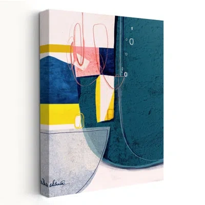 Trend Board Life Green Fields 2 - Abstracts Contemporary Midcentury Modern Art In Yellow;pink