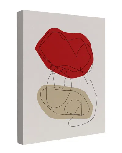 Trend Board Life Heart & Mind Red Neutral Geometric Abstract Modern Decor Canvas Art Print By Julian In Multi