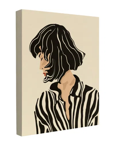 Trend Board Life I Am Not Talking To You Woman Stripe Modern Decor Canvas Art Print By Sannel  Larson In Black
