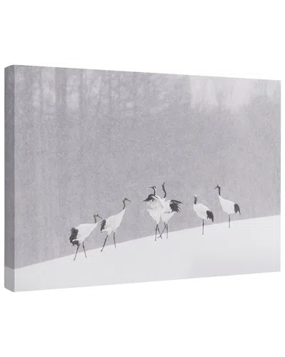 Trend Board Life Japanese Cranes Modern Decor Canvas Art Print By Roberto Marchegiani In Gray