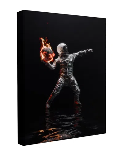 Trend Board Life Planet Thrower Astronaut Modern Decor Canvas Art Print By Nicebleed In Black