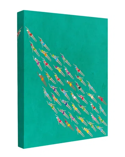 Trend Board Life Racing Swimmers Vintage Vinyl Modern Decor Canvas Art Print By Wallchart Art Studio In Green