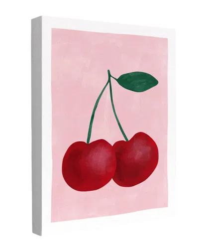 Trend Board Life Red Cherries With A Green Leaf Modern Decor Canvas Art Print By Elena Ristova In Multi