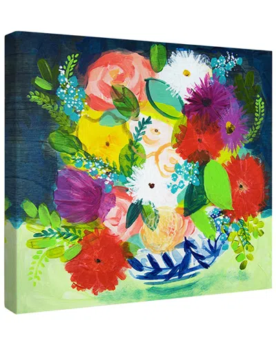 Trend Board Life Summer Bouquet With Blue & White Vase Colorful Flowers Modern Decor Canvas Art Prin In Multi