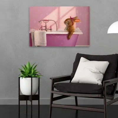 Trend Board Life The Bubble Bath - Children Animals Novelty Urban And Pop Surrealism Art In Brown;white;pink