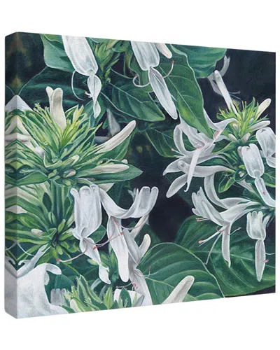 Trend Board Life White & Green Flowers Modern Decor Canvas Art Print By Viccy Wanliss