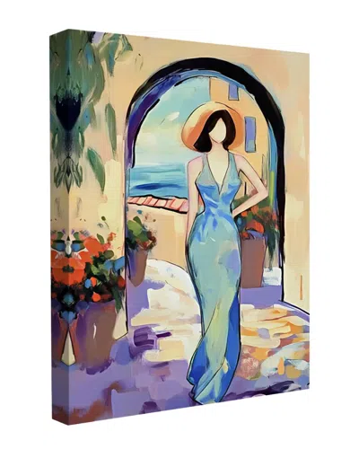 Trend Board Life Woman In A Blue Dress Fashion Modern Decor Canvas Art Print By Avanesova Elena