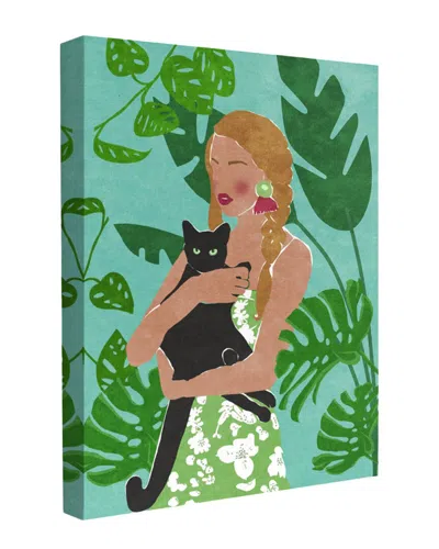 Trend Board Life Woman With Cat Modern Decor Canvas Art Print By Raissa  Oltmanns In Multi