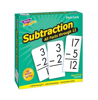 Trend Enterprises Subtraction 0-12 All Facts 169 Flash Cards, 6" X 3" In Multi