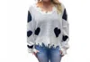 Trend Shop Touch My Heart Sweater In Black In Black