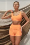 Trend Studio Bali Ribbed Biker Short In Orange